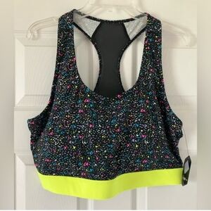 Rise by LuLaRoe 2x Black and Yellow Sports Bra